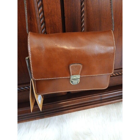 NWT Patricia Nash the Heritage Collection Cognac Leather Mini Messenger Bag - Picture 4 of 12